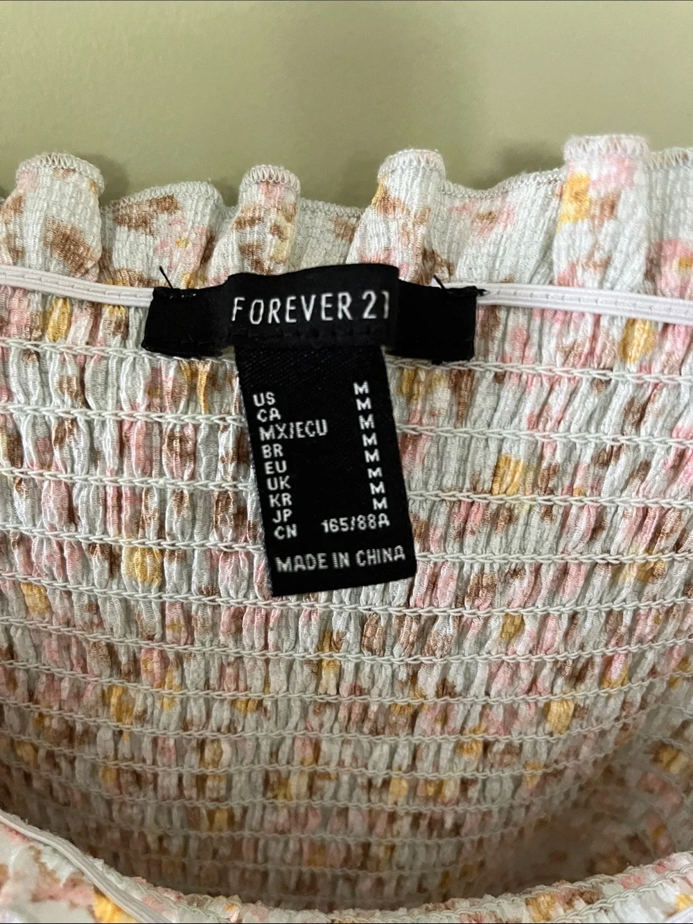 Forever 21 Ditsy Floral Smocked Mini Dress with Open Back. Size M.